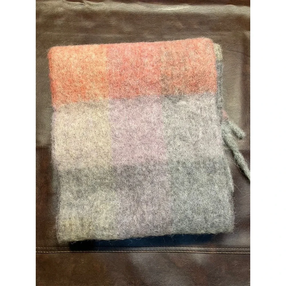 Acne Pink and Gray Striped Scarf - Picture 6 of 10